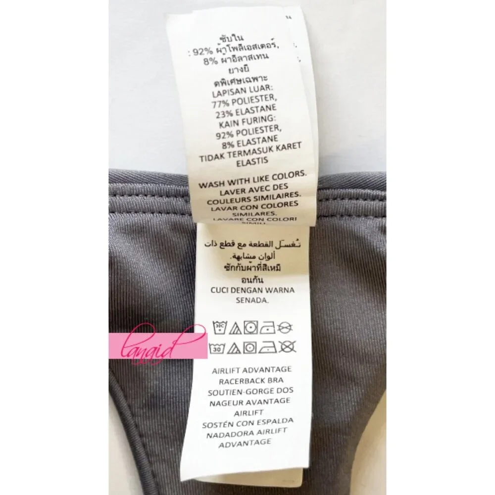 Alo Airlift Advantage Racerback Bra Fog Padded Sports Tank Exercise Crop Top XS